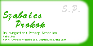 szabolcs prokop business card